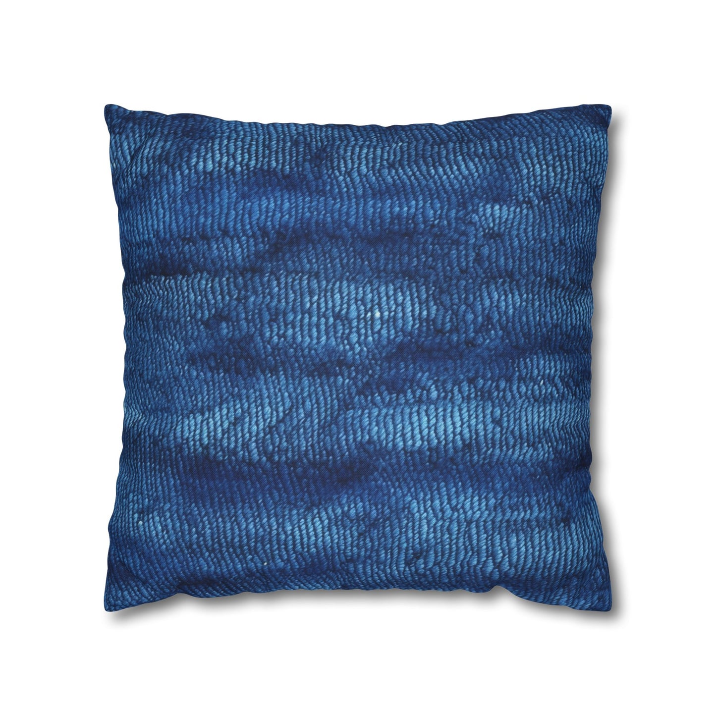 Blue Spectrum: Denim-Inspired Fabric Light to Dark - Spun Polyester Square Pillow Case