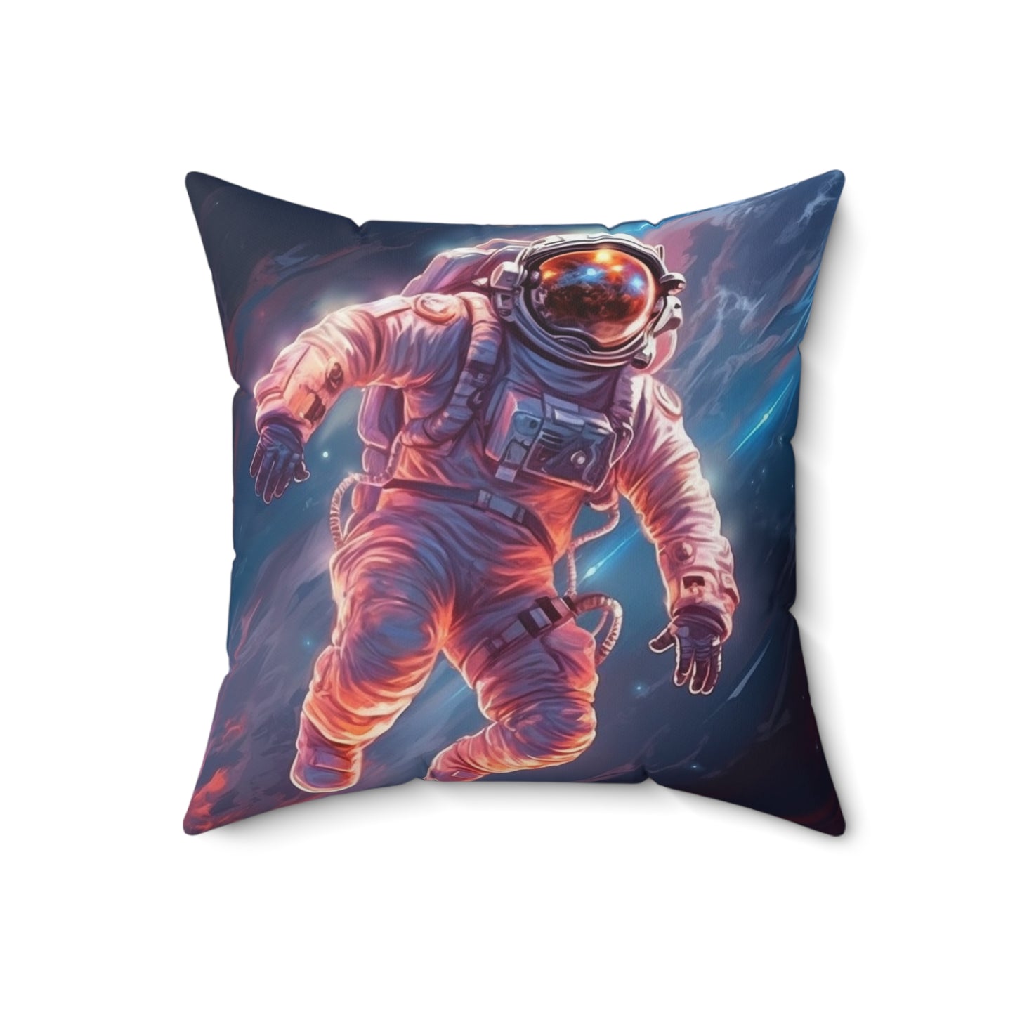 Astronaut Outer Space - Galaxy Starfield Art - Spun Polyester Square Pillow