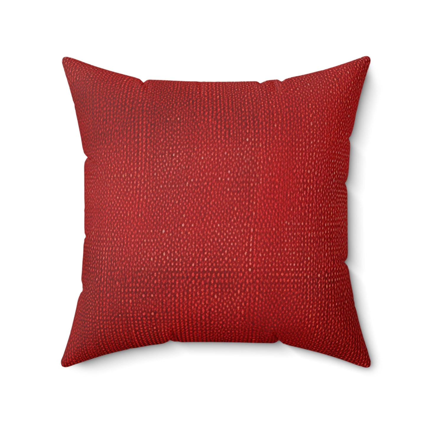 Juicy Red Berry Blast: Denim Fabric Inspired Design - Spun Polyester Square Pillow