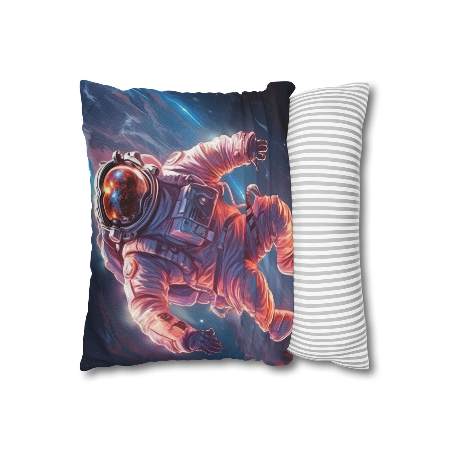 Astronaut Outer Space - Galaxy Starfield Art Spun Polyester Square Pillow Case