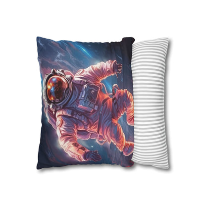 Astronaut Outer Space - Galaxy Starfield Art Spun Polyester Square Pillow Case