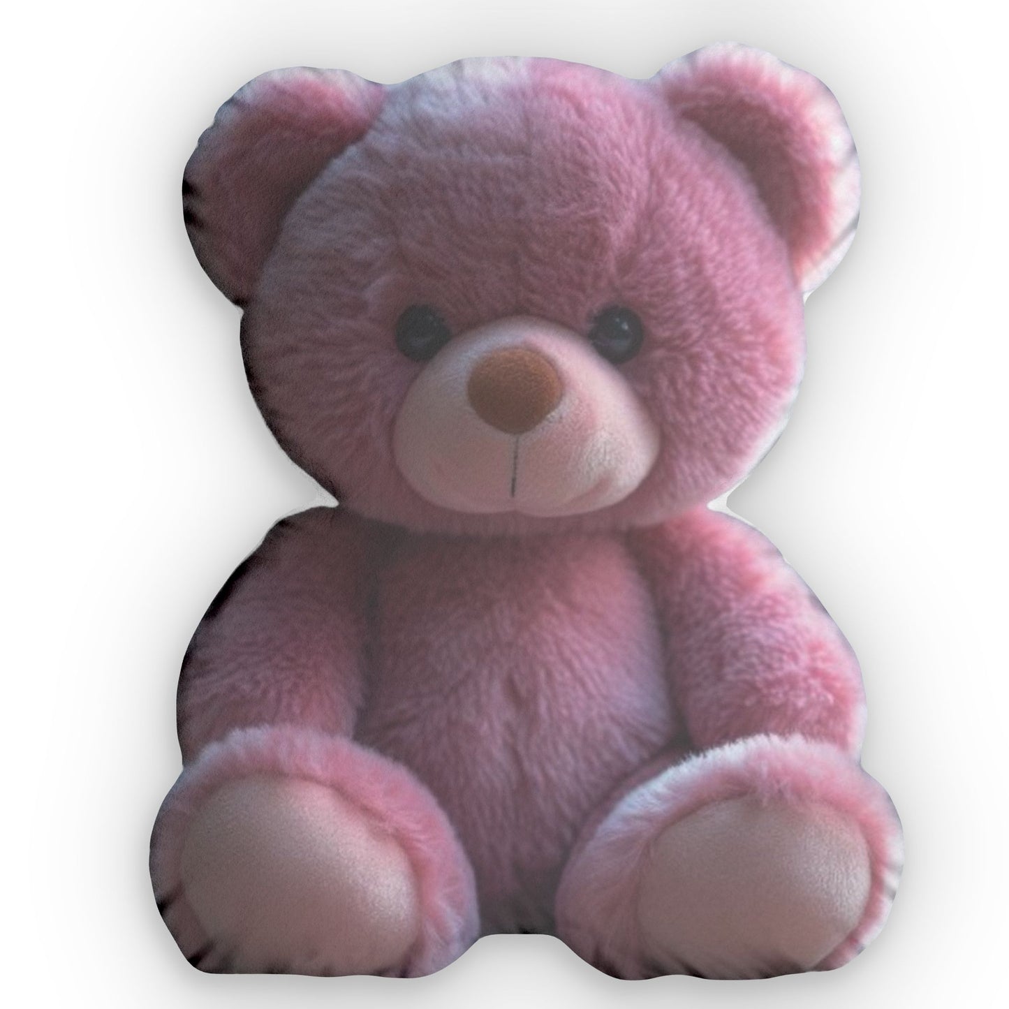 Magenta Hued Plush Teddy Bear, Stuffed Shaped Pillow