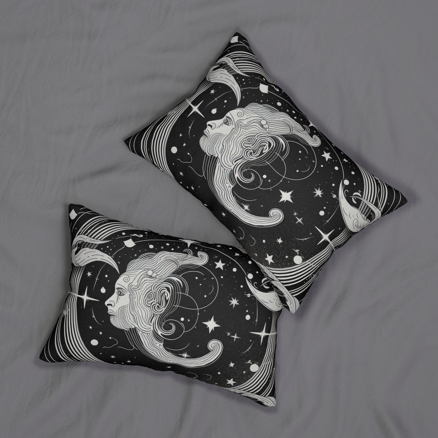 Aquarius Zodiac Design, Spun-Polyester Lumbar Pillow, Double-Sided Print