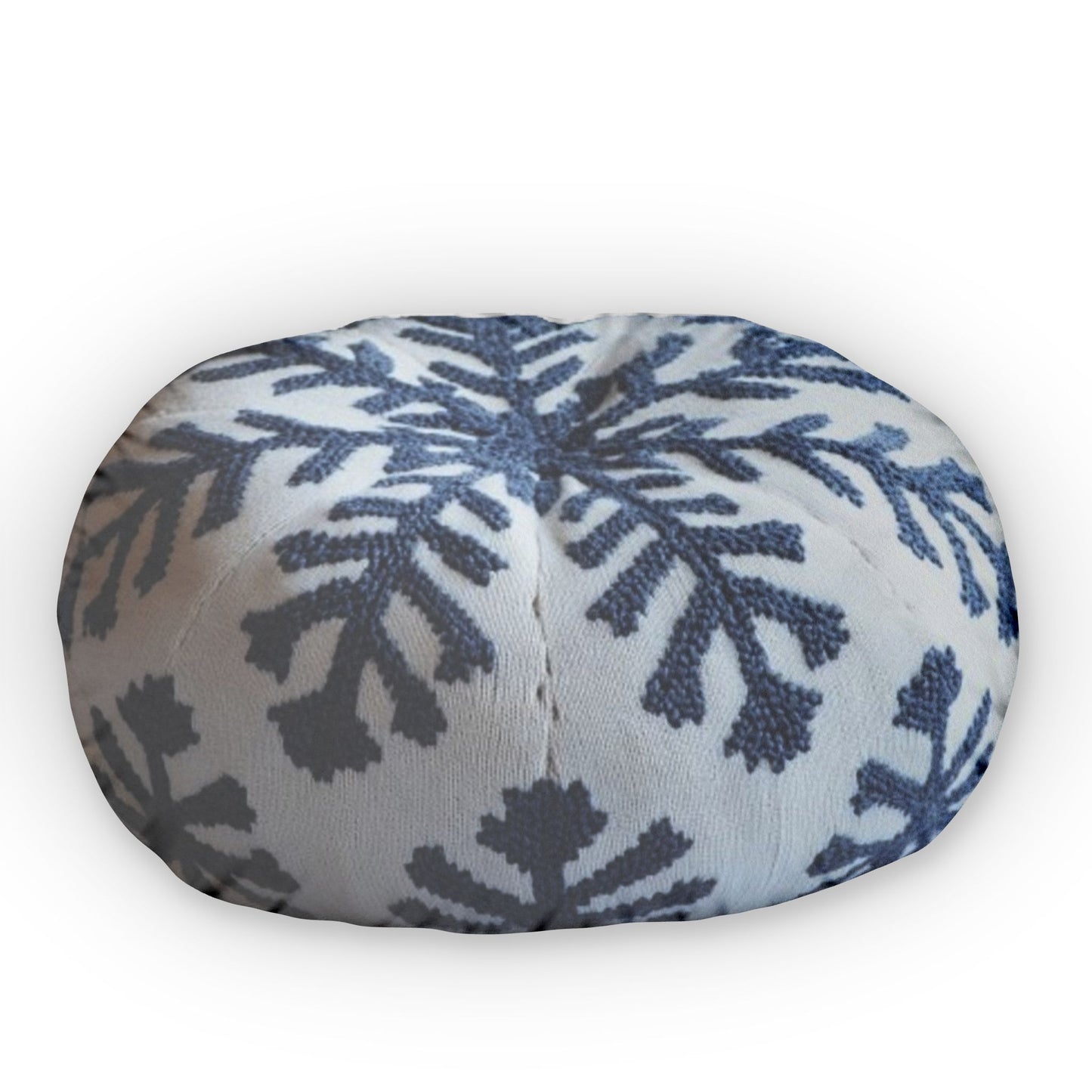 Blue Snowflake Christmas Beanbag Chair, Plush Shaped Pillow