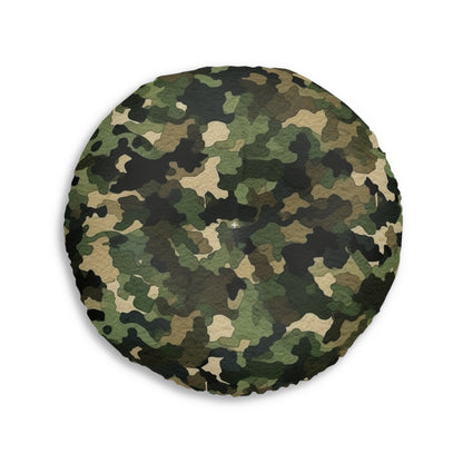 Classic Camo | Camouflage Wrap | Traditional Camo - Tufted Floor Pillow, Round