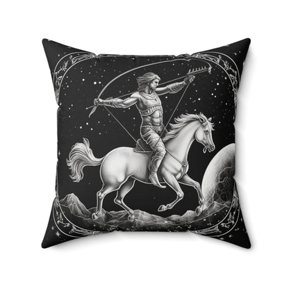 Sagittarius Zodiac, Archer Design, Fire Element, Spun Polyester Square Pillow