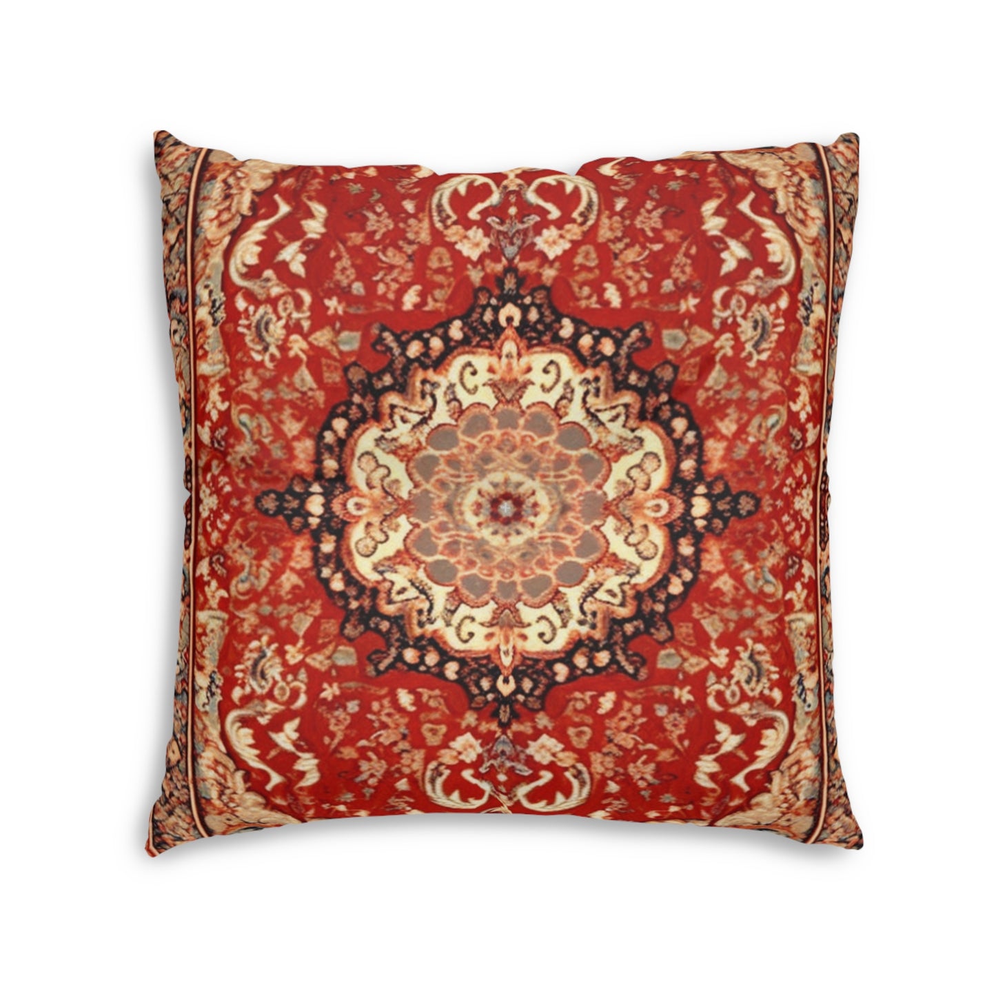 Tufted Floor Pillow Oriental-Inspired Polyester & Stitching Double-Sided Print