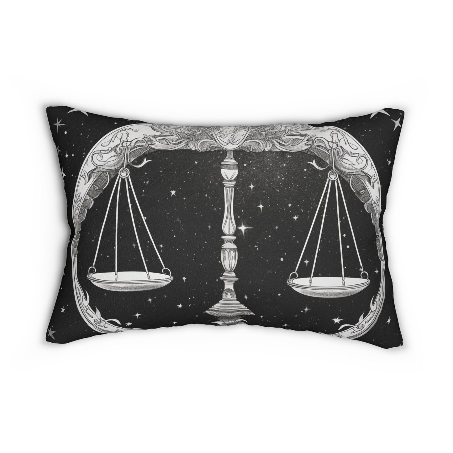 Libra Zodiac Design, Spun-Polyester Lumbar Pillow, Double-Sided Print