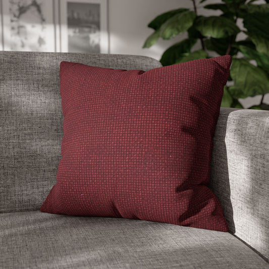 Seamless Texture - Maroon/Burgundy Denim-Inspired Fabric - Spun Polyester Square Pillow Case