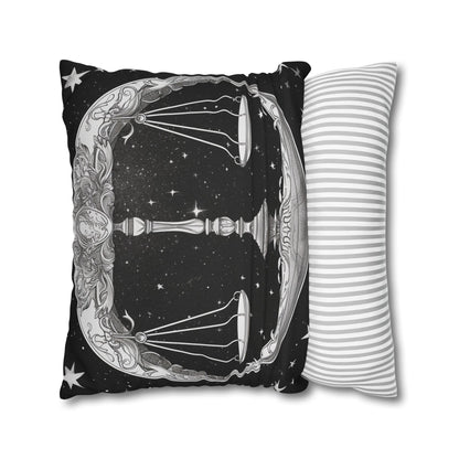 Libra Zodiac Sign Polyester Square Pillow Case, Double Sided Print