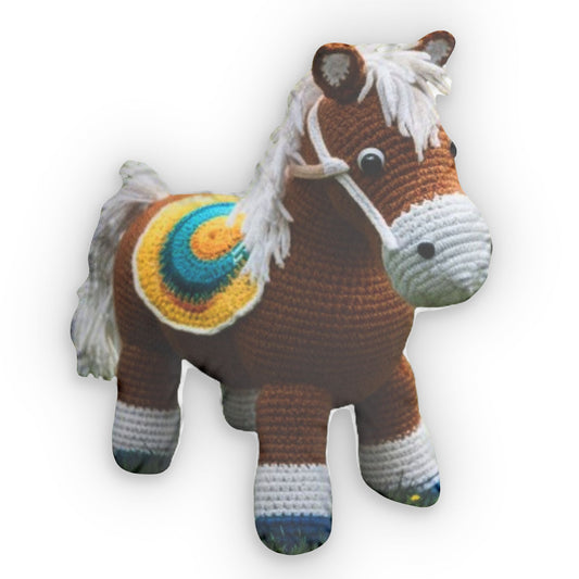 Stallion Horse Crochet Plush - Shaped Pillow