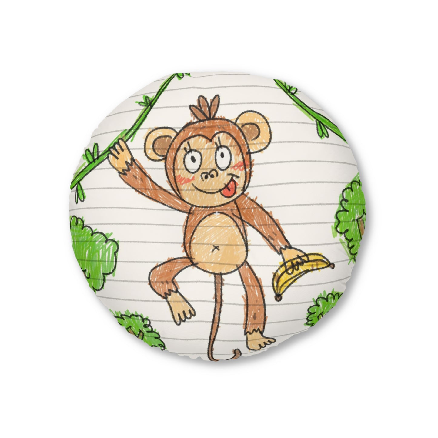 Graphic Monkey - Fun Zoo Clothing for Ape Lovers Tufted Floor Pillow, Round