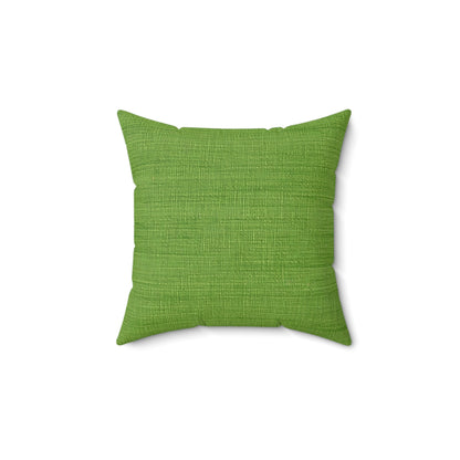 Olive Green Denim-Style: Seamless, Textured Fabric - Spun Polyester Square Pillow