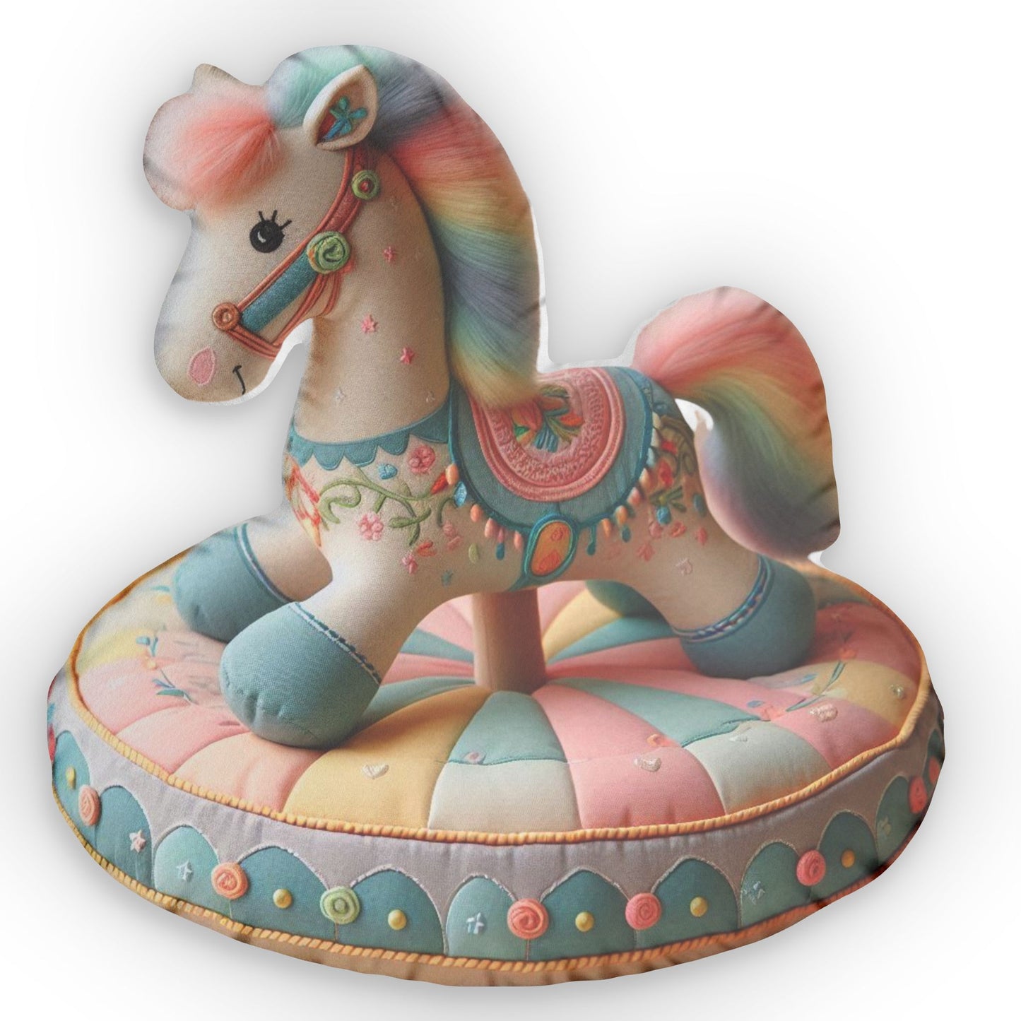 Merry Go Round Horse, Plush Shaped Pillow