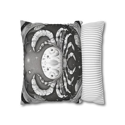 Cancer Zodiac Sign Polyester Square Pillow Case, Double Sided Design