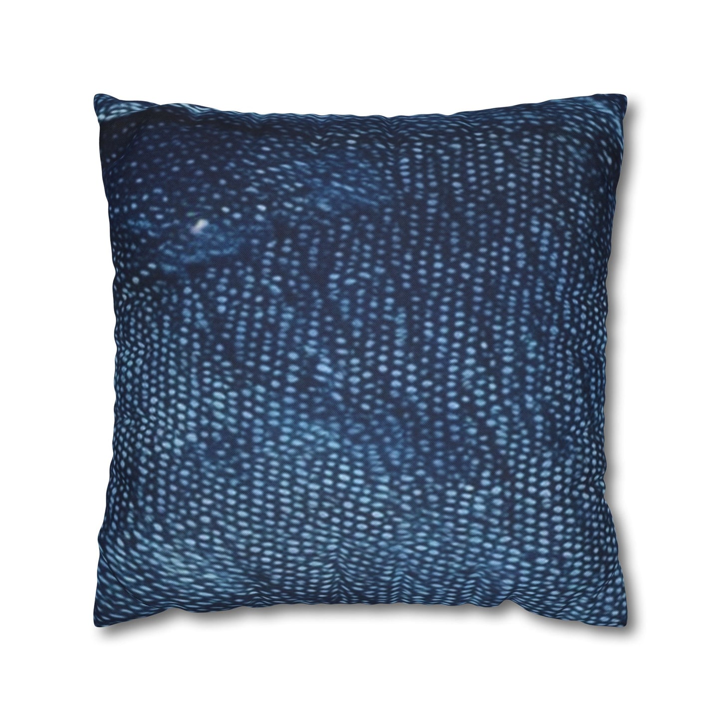 Dark Blue: Distressed Denim-Inspired Fabric Design - Spun Polyester Square Pillow Case