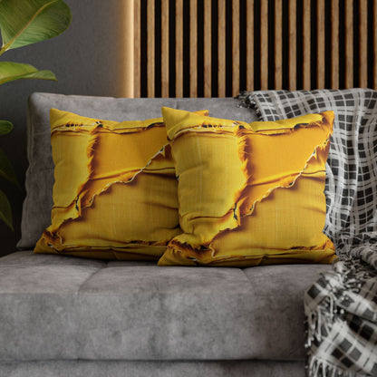 Banana Yellow Lemon: Bold Distressed, Denim-Inspired Fabric - Spun Polyester Square Pillow Case