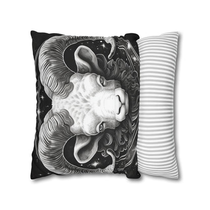 Aries Zodiac Sign Spun Polyester Square Pillow Case, Double Sided Print