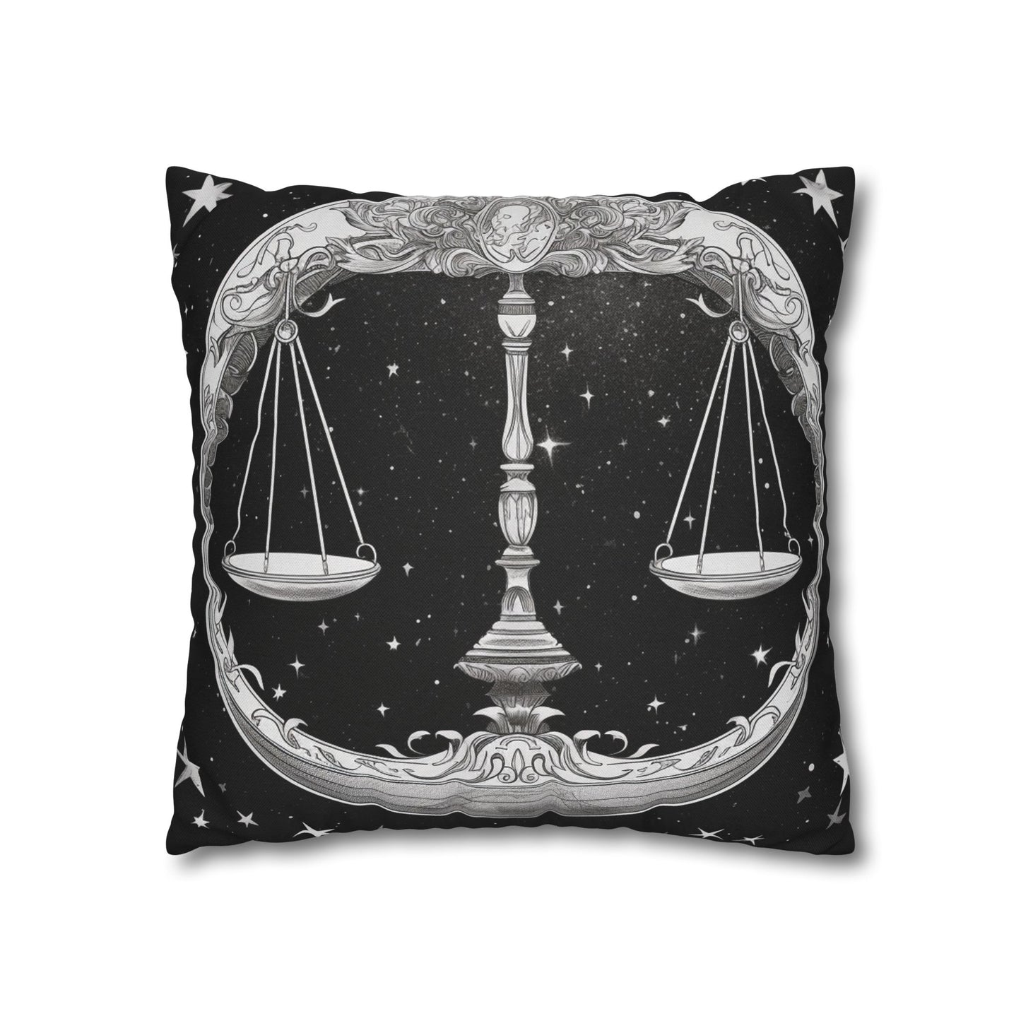 Libra Zodiac Sign Polyester Square Pillow Case, Double Sided Print