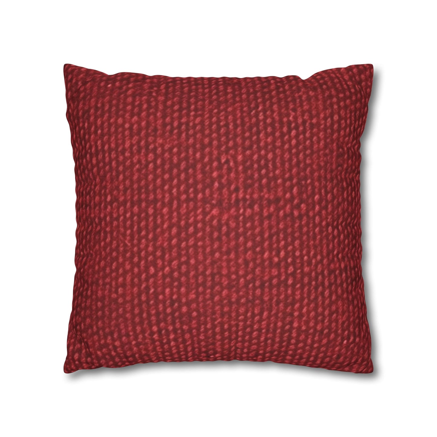 Bold Ruby Red: Denim-Inspired, Passionate Fabric Style - Spun Polyester Square Pillow Case