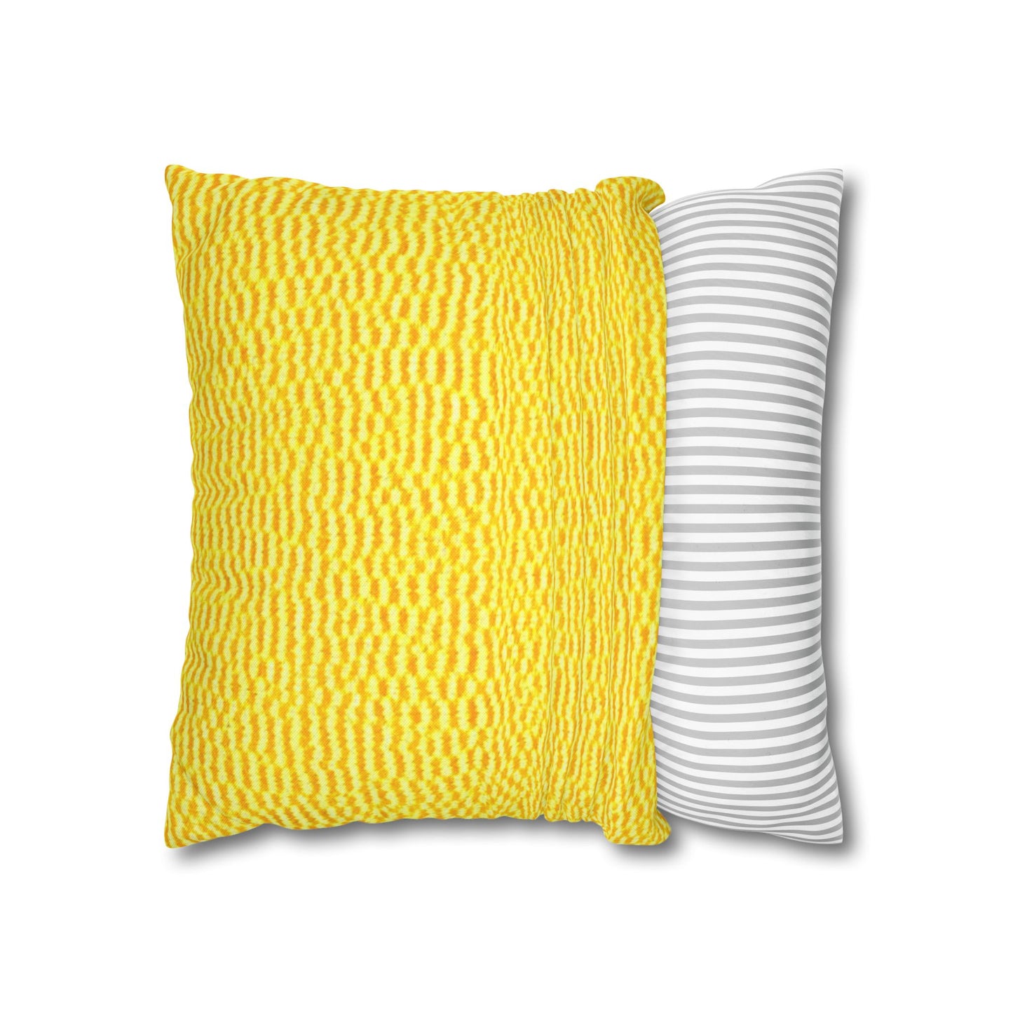 Sunshine Yellow Lemon: Denim-Inspired, Cheerful Fabric - Spun Polyester Square Pillow Case