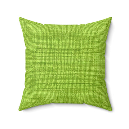 Lush Grass Neon Green: Denim-Inspired, Springtime Fabric Style - Spun Polyester Square Pillow