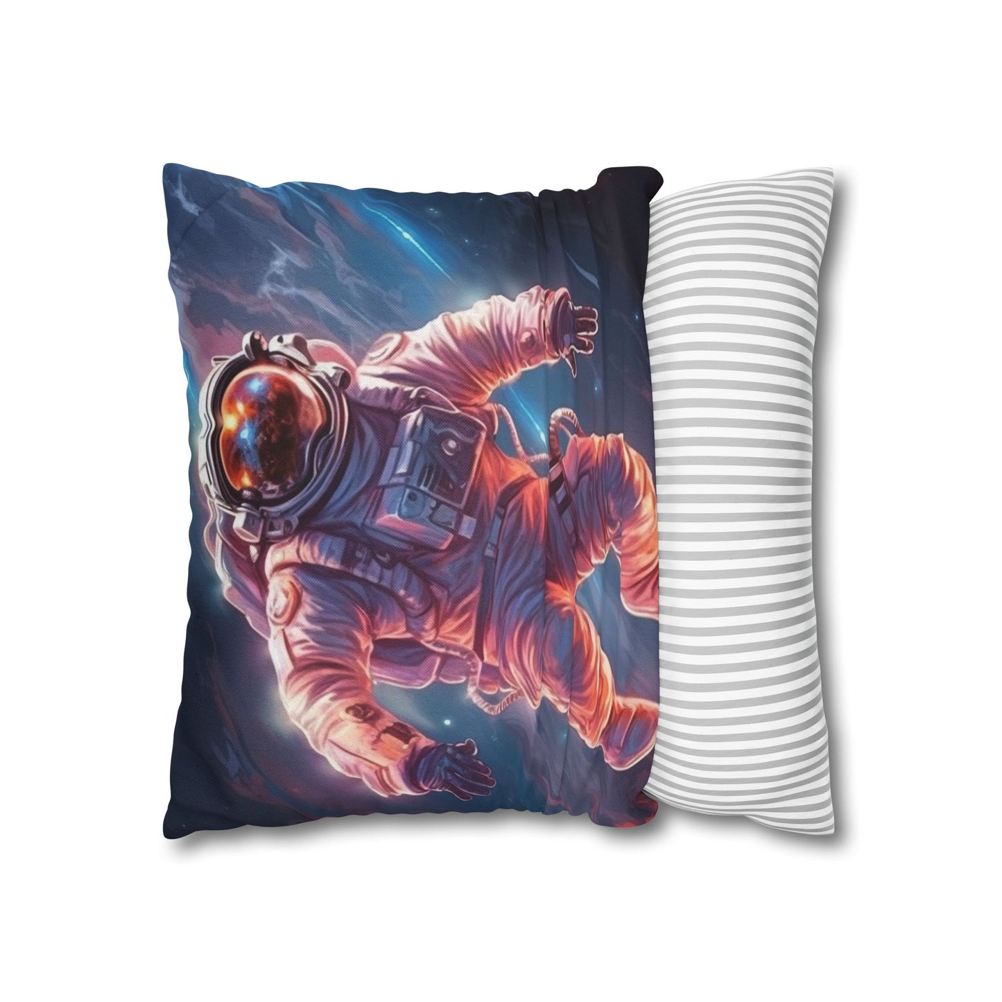 Astronaut Outer Space - Galaxy Starfield Art Spun Polyester Square Pillow Case