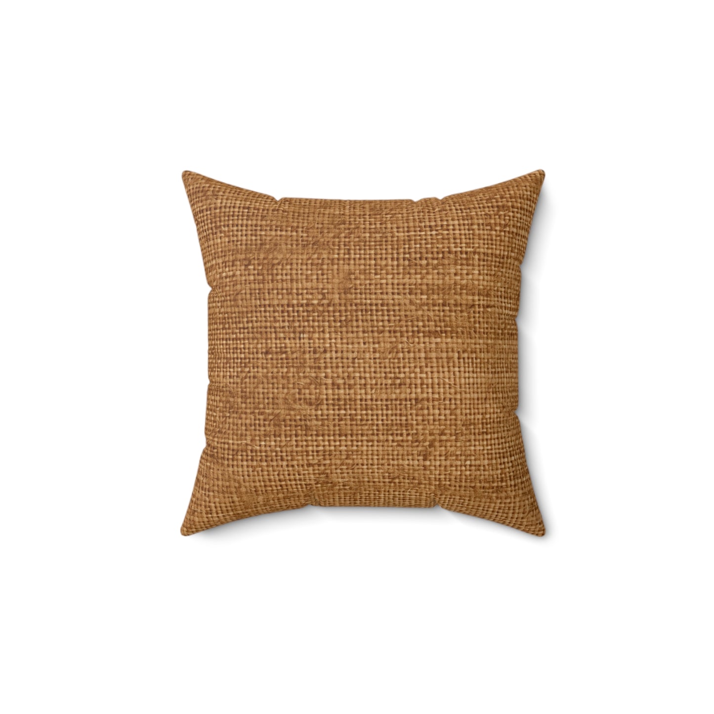 Brown Light Chocolate: Denim-Inspired Elegant Fabric - Spun Polyester Square Pillow