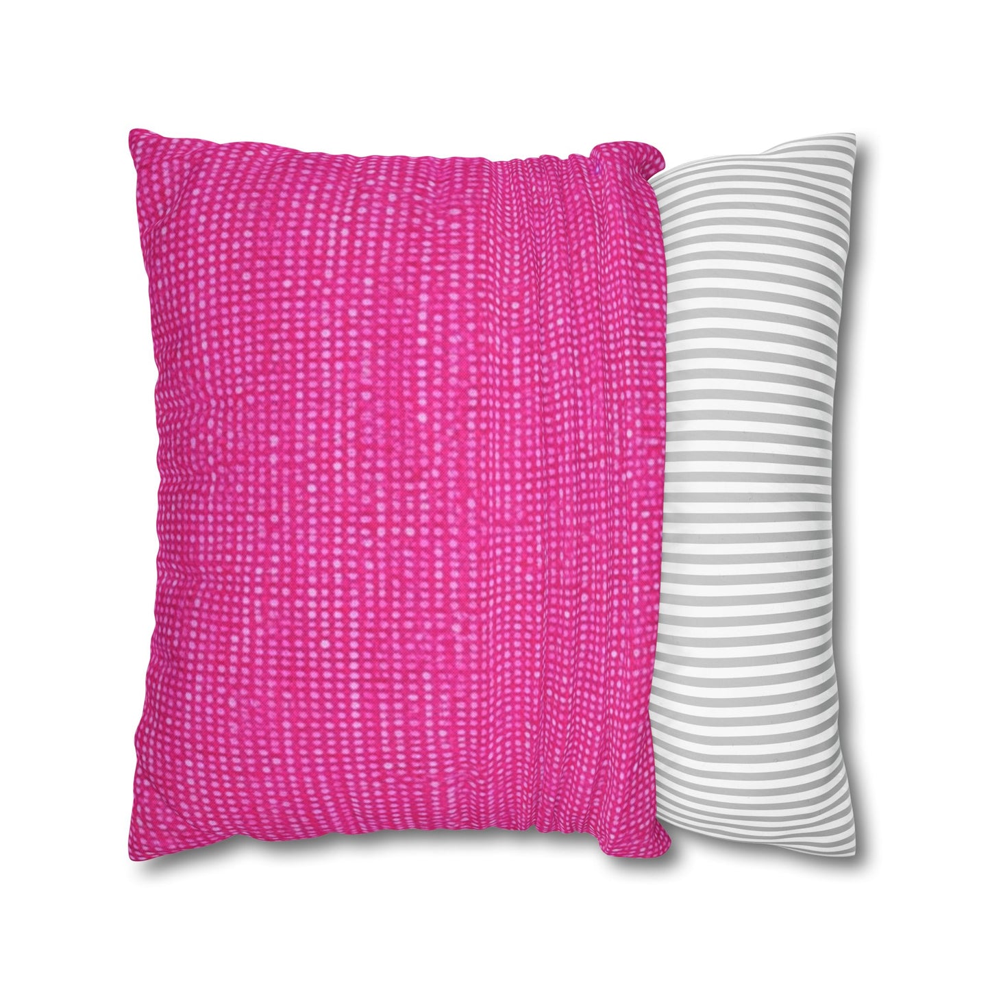 Hot Neon Pink Doll Like: Denim-Inspired, Bold & Bright Fabric - Spun Polyester Square Pillow Case