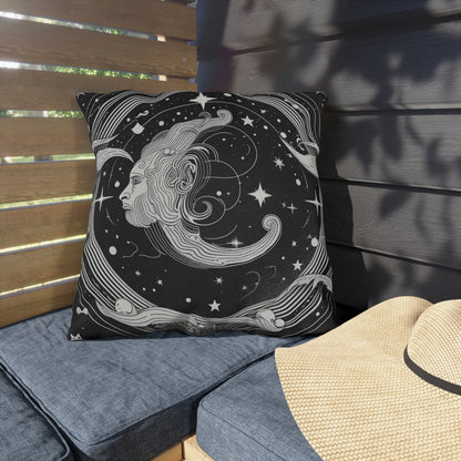 Aquarius Zodiac UV-Resistant Outdoor Pillow, Water-Resistant, Spun Polyester