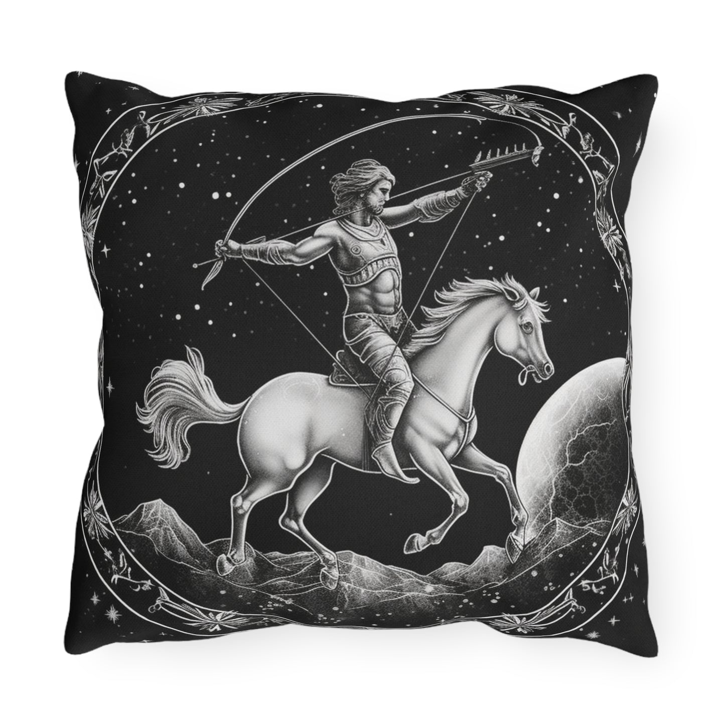 Sagittarius Zodiac UV-Resistant Outdoor Pillow, Water-Resistant, Spun Polyester