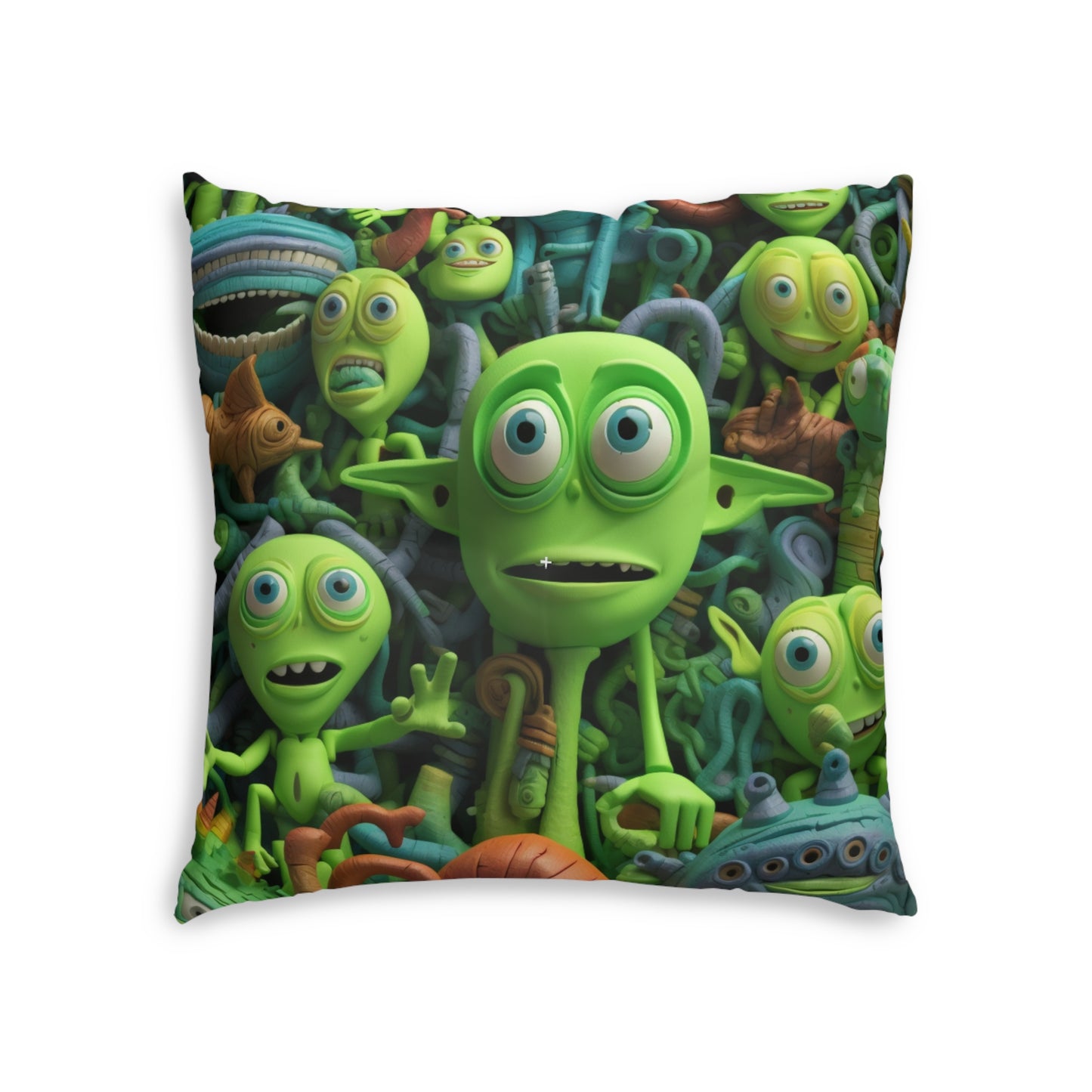 Toy Alien Story Space Character Galactic UFO Anime Cartoon - Tufted Floor Pillow, Square