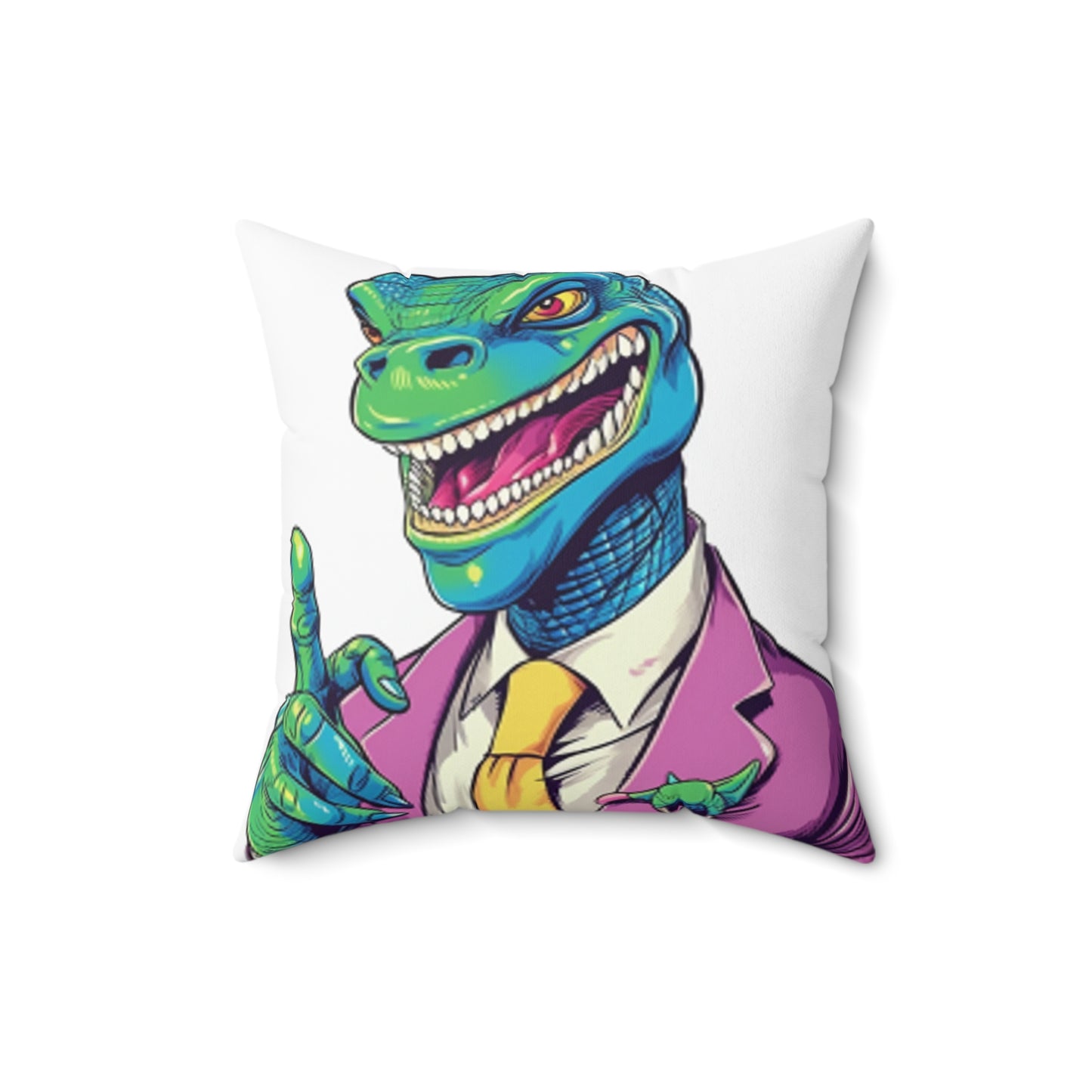 Business Dinosaur CEO Savy Spun Polyester Square Pillow