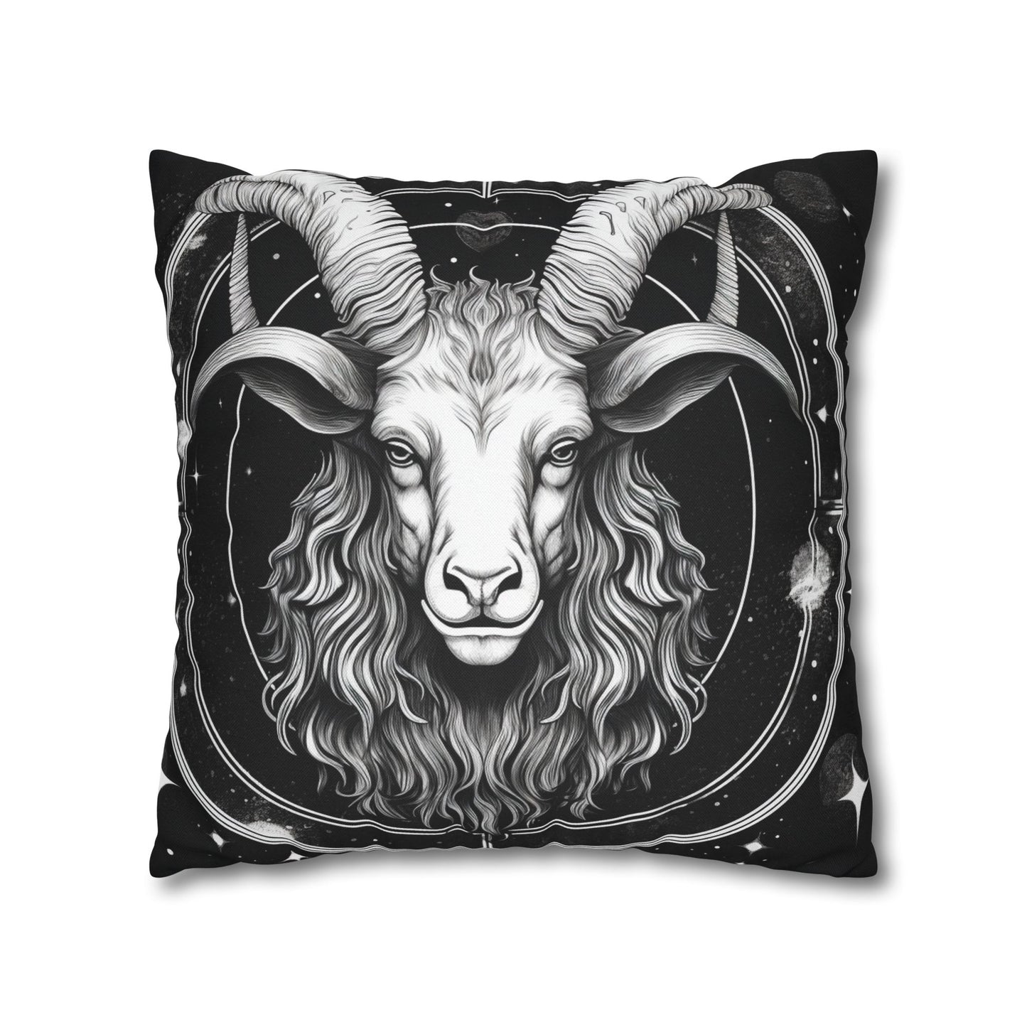 Capricorn Zodiac Sign Polyester Square Pillow Case, Double Sided