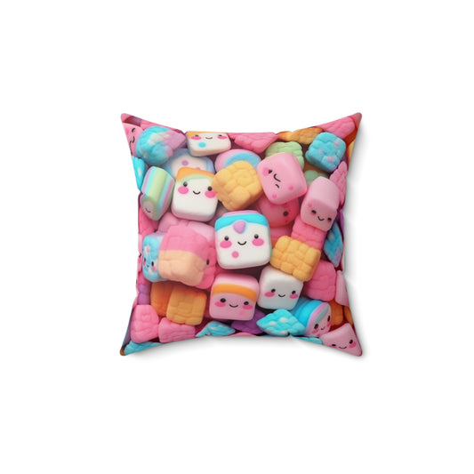 Kawaii Anime Sweets: Adorable Japanese Candy Magic - Spun Polyester Square Pillow