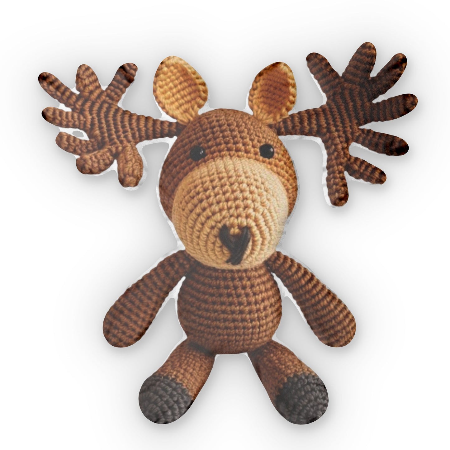 Sweet Chocolate Moose Large Kids Pillow, Crochet Plush Gift