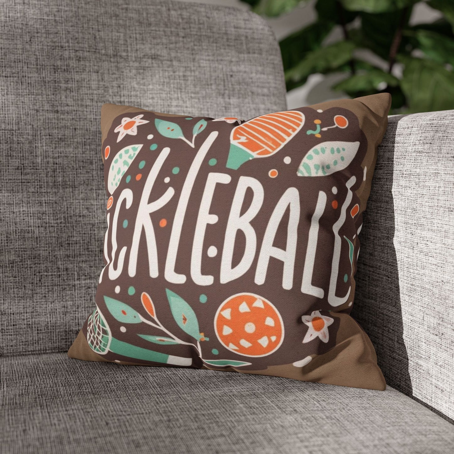 Pickleball Boho Graphic - Sport Gift - Spun Polyester Square Pillow Case