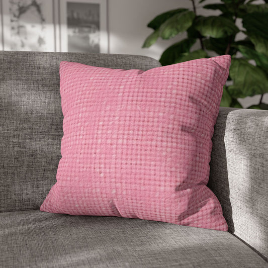 Pastel Rose Pink: Denim-Inspired, Refreshing Fabric Design - Spun Polyester Square Pillow Case