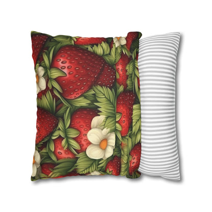 Strawberry Euphoria: The Ultimate Guide to Celebrating Life's Sweetest BerrySpun Polyester Square Pillow Case