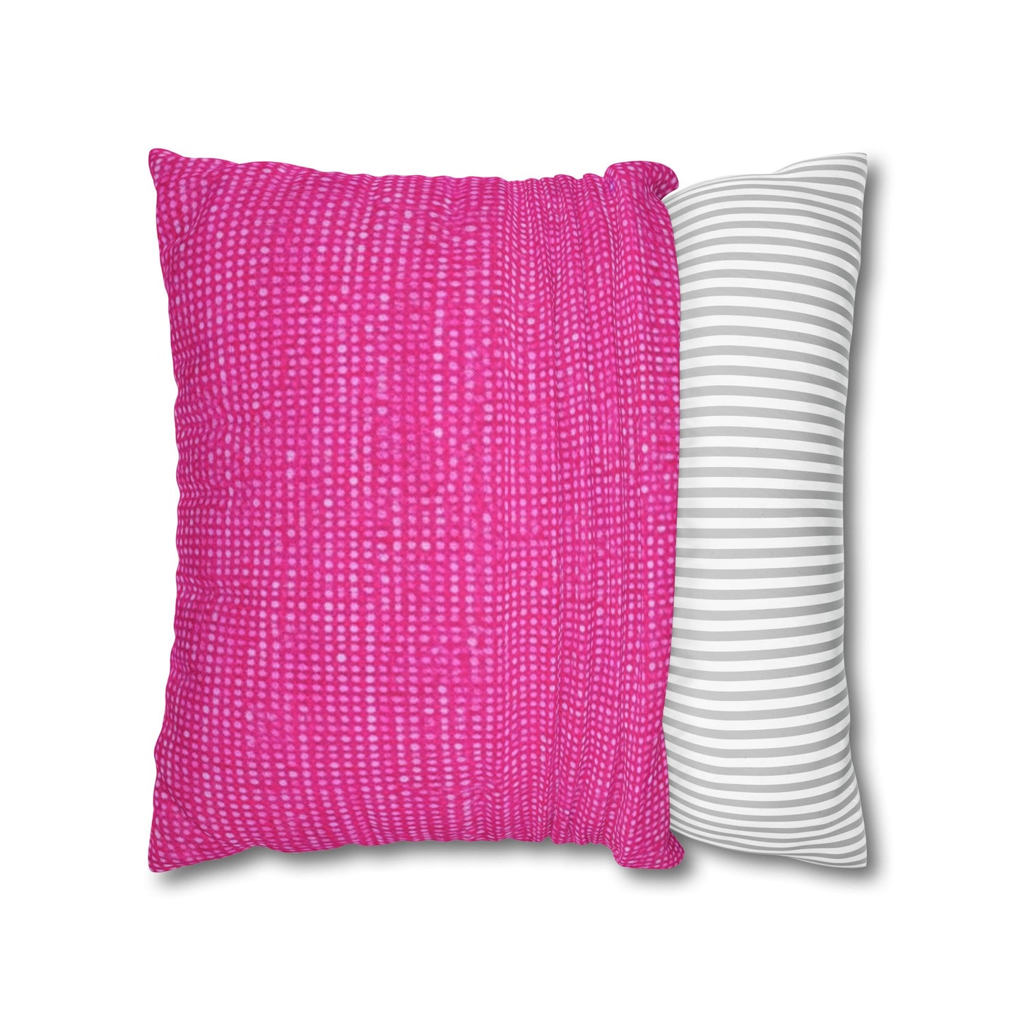 Hot Neon Pink Doll Like: Denim-Inspired, Bold & Bright Fabric - Spun Polyester Square Pillow Case