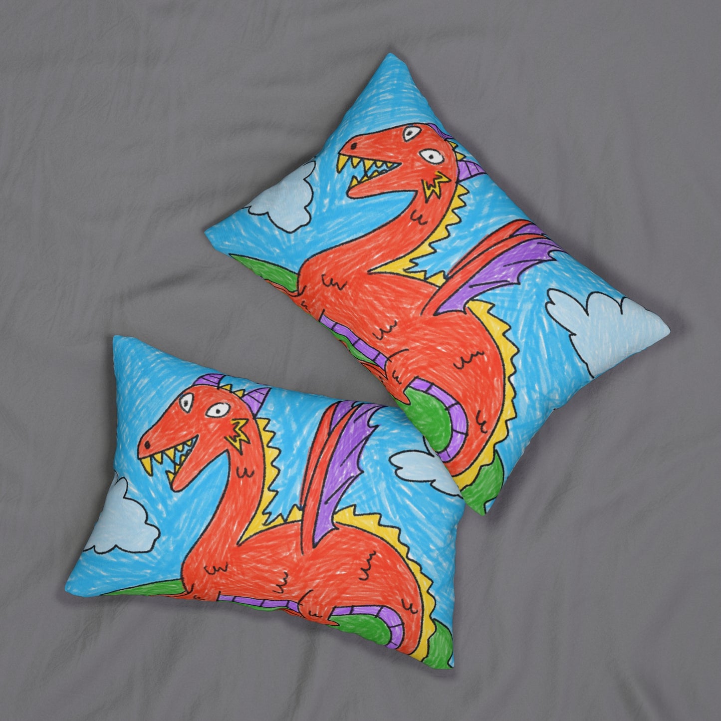 Fierce Dragon Medieval Spun Polyester Lumbar Pillow