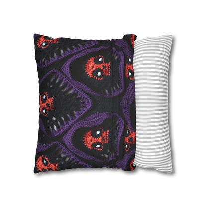 Grim Reaper Crochet Halloween Fright Scare Ghoul Fantasy Horror - Spun Polyester Square Pillow Case