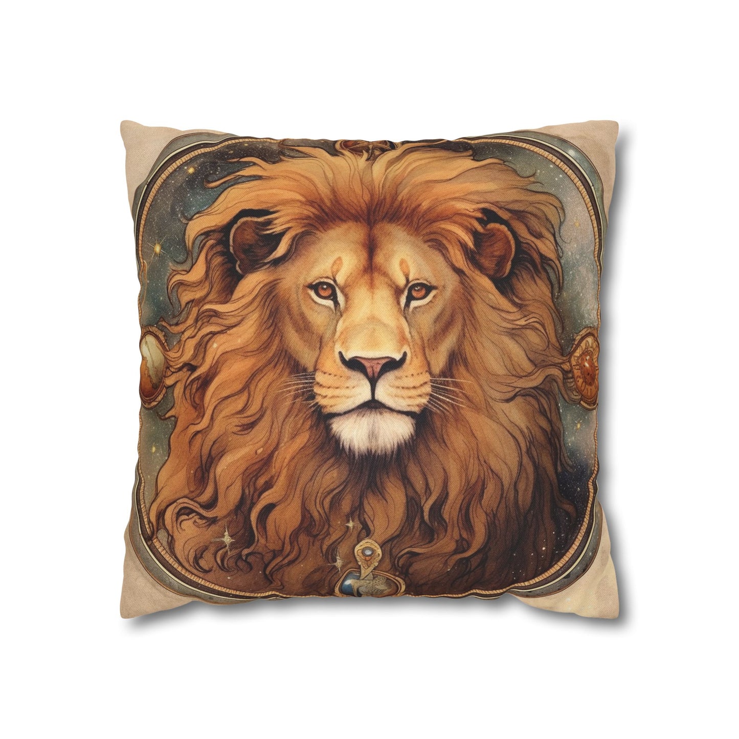 Astrological Leo Sign Vibrant Celestial Cosmic Zodiac - Spun Polyester Square Pillow Case