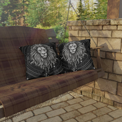 Leo Zodiac UV-Resistant Outdoor Pillow, Water-Resistant, Spun Polyester