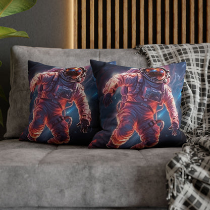 Astronaut Outer Space - Galaxy Starfield Art Spun Polyester Square Pillow Case