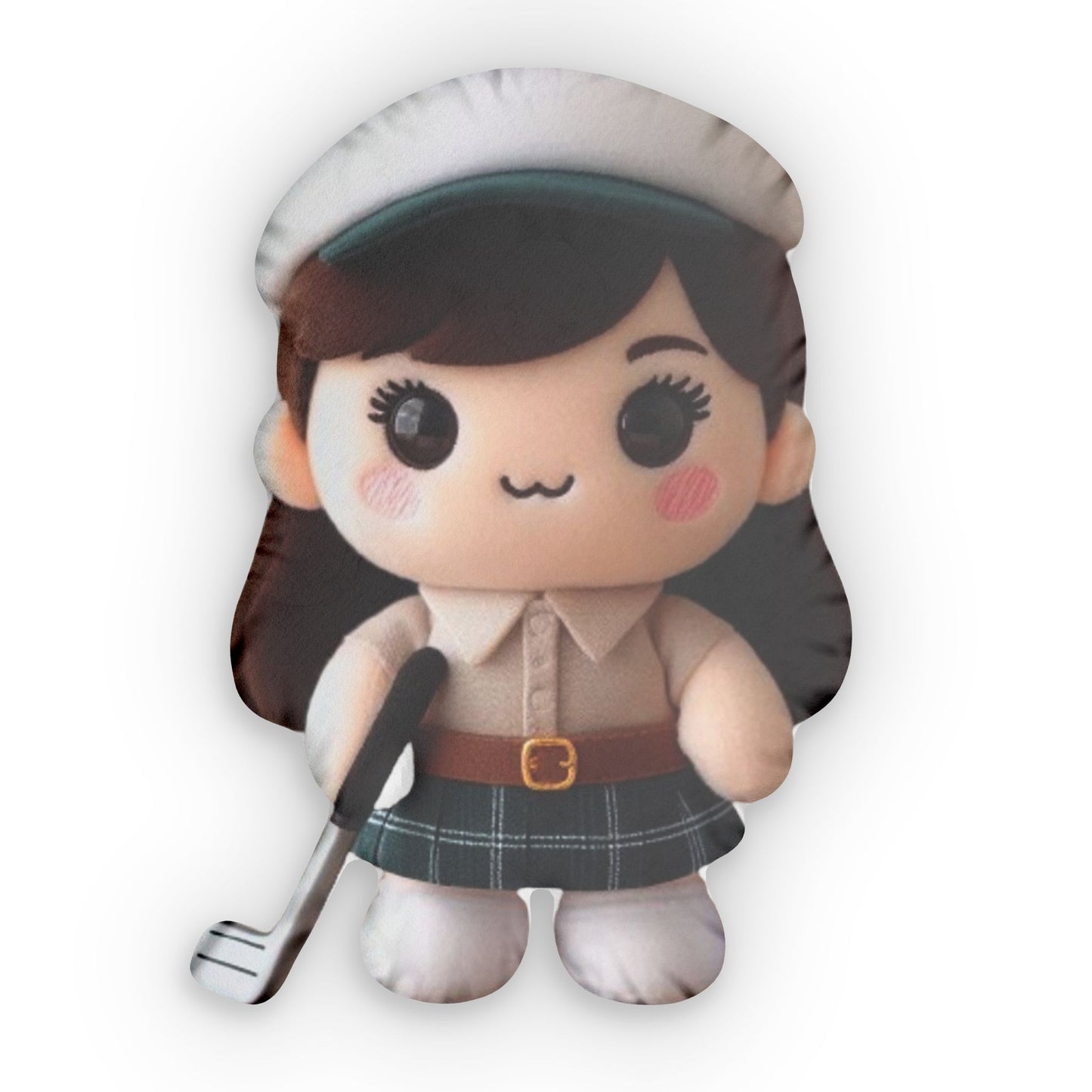 Woman Golfer, Girl Golf Gift, Plush Shaped Pillow