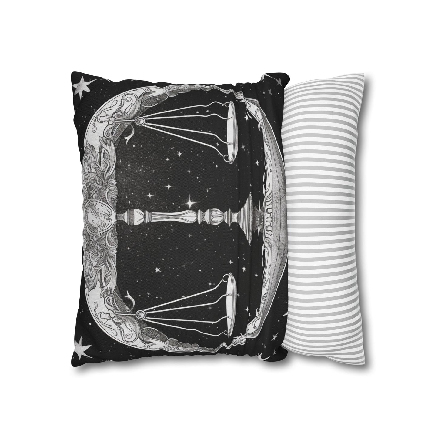 Libra Zodiac Sign Polyester Square Pillow Case, Double Sided Print