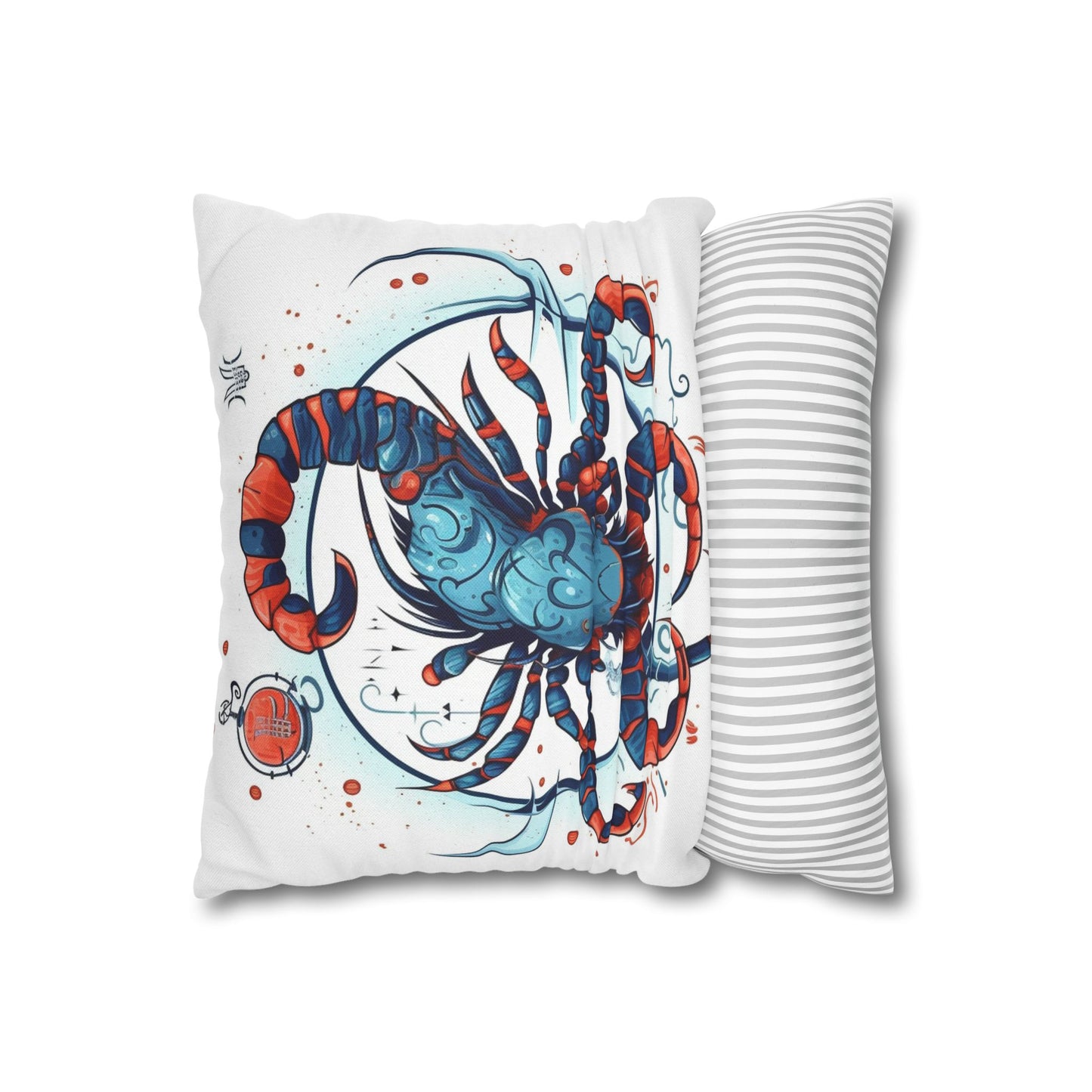 Cute Scorpio Zodiac Sign - Big Claws, Long Tail Cosmic Astrology Symbol - Spun Polyester Square Pillow Case