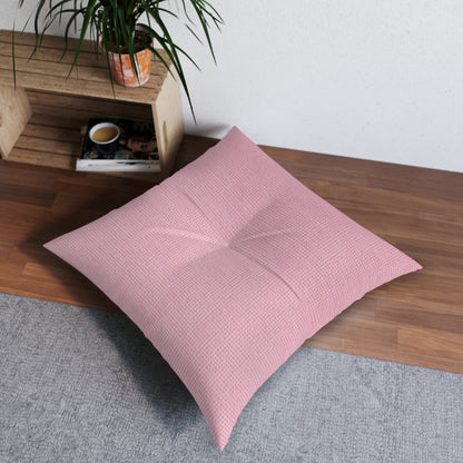 Blushing Garment Dye Pink: Denim-Inspired, Soft-Toned Fabric - Tufted Floor Pillow, Square