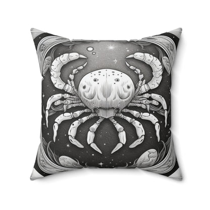 Cancer Zodiac, Crab Symbol Design, Water Element, Spun Polyester Square Pillow